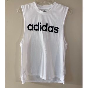 Adidas white logo tank top